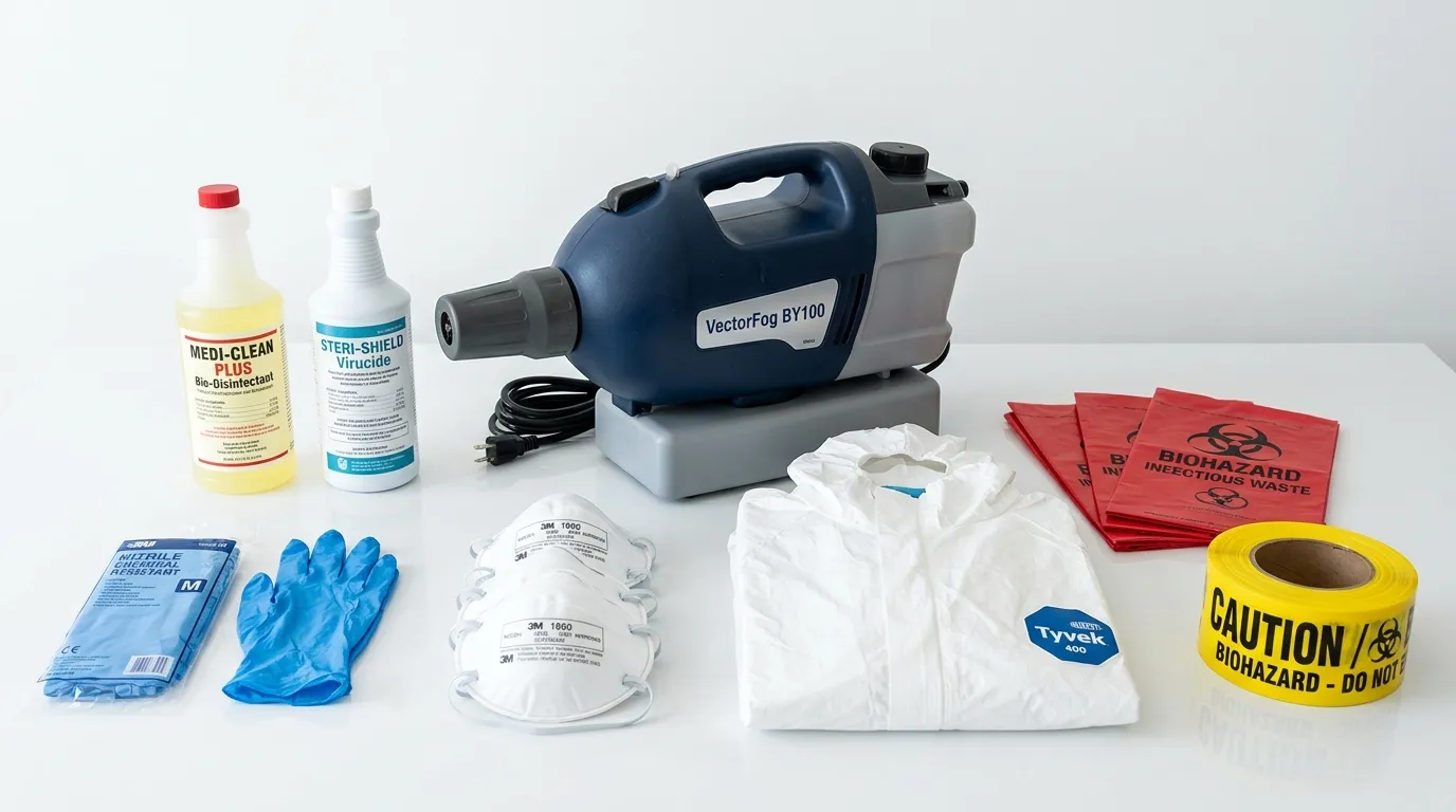 Professional biohazard remediation crew working in Willow Oak