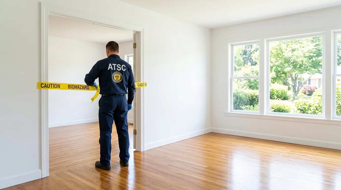 Certified biohazard cleanup crew performing Decomposition Cleanup in Willow Oak